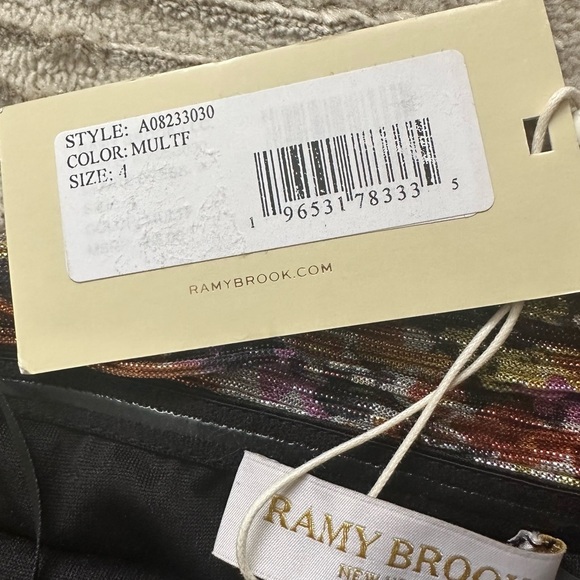 NWT Ramy Brook strapless Claire metallic floral midi-dress size 4 - Picture 6 of 6